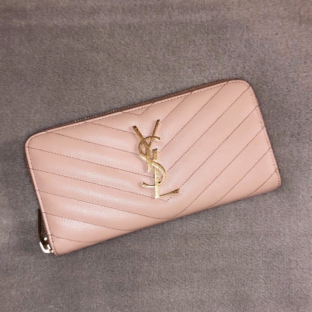 YSL MONOGRAM ZIP AROUND WALLET